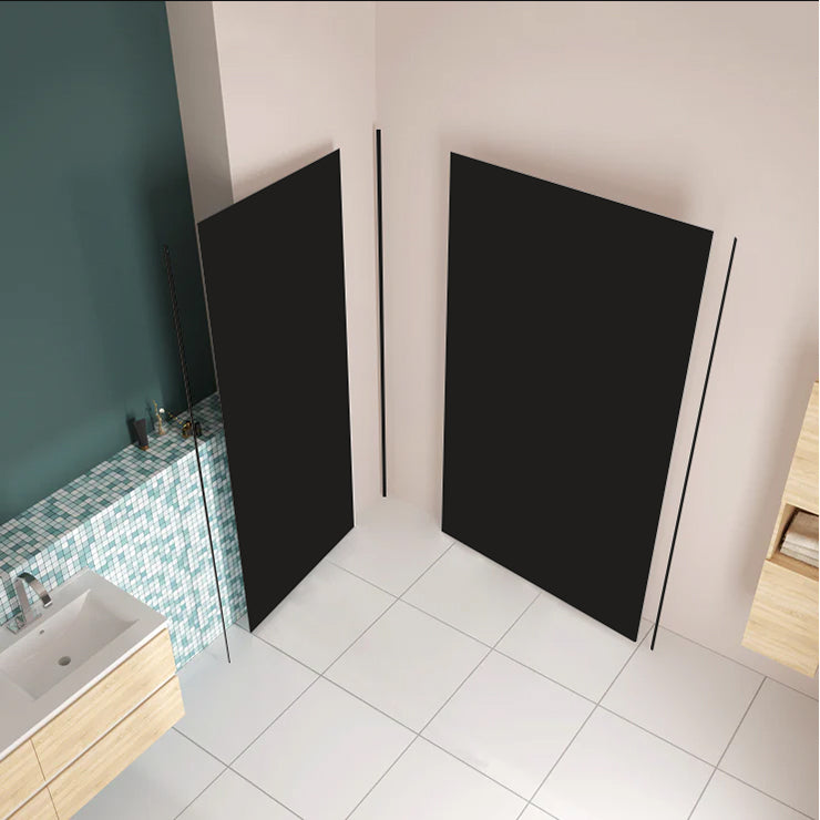 Large Black Aluminum Shower panel Wall Wet Wall Cladding (2pcs)