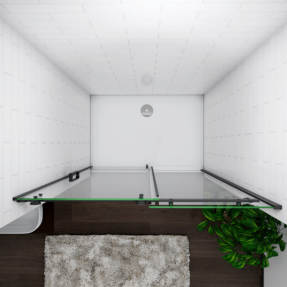 sliding black shower enclosure 12