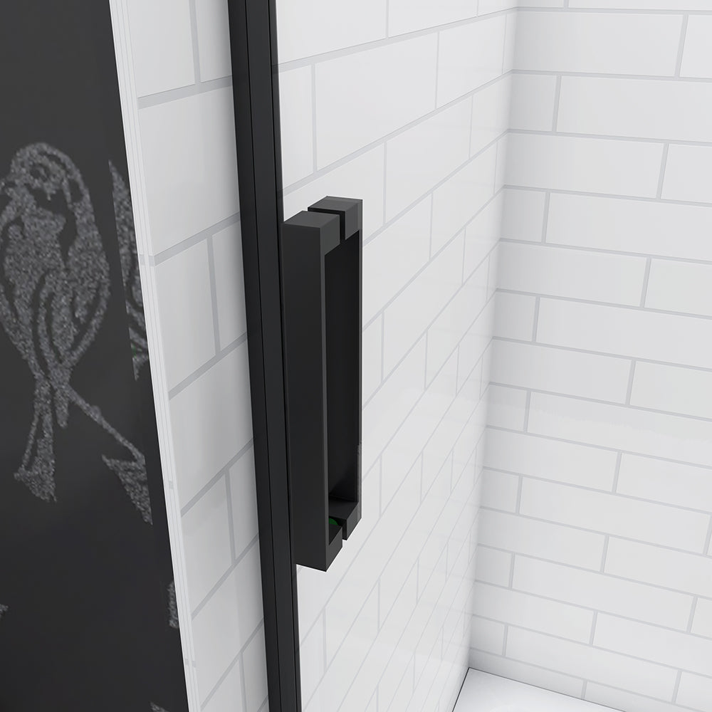 sliding black shower enclosure 9