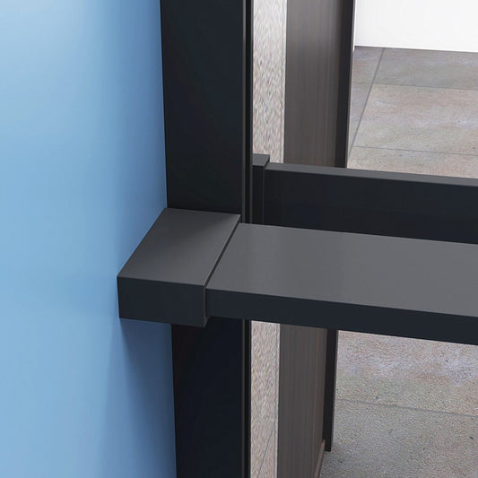 Walk In Shower Enclosure 8mm Glass Panel Black Towel Rail Rack