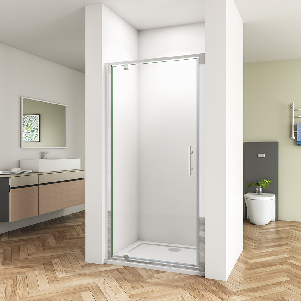 SKY Bathroom Pivot Shower Enclosure Door + Screen Panel Glass