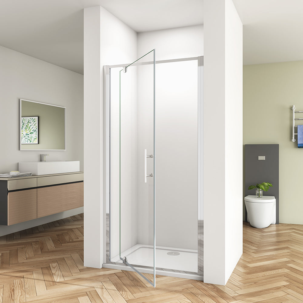 SKY Bathroom Pivot Shower Enclosure Door + Screen Panel Glass