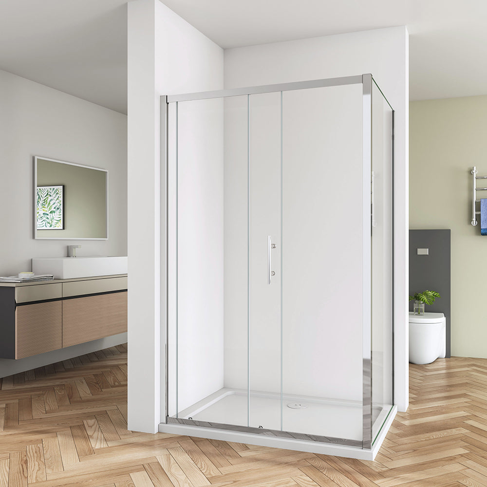 Sliding Shower Enclosure Glass Door + Side Panel 185CM
