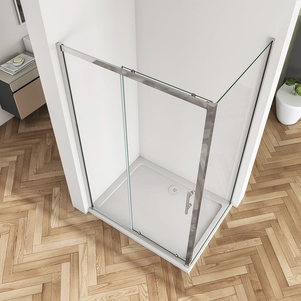 Sliding Shower Enclosure Glass Door + Side Panel 185CM
