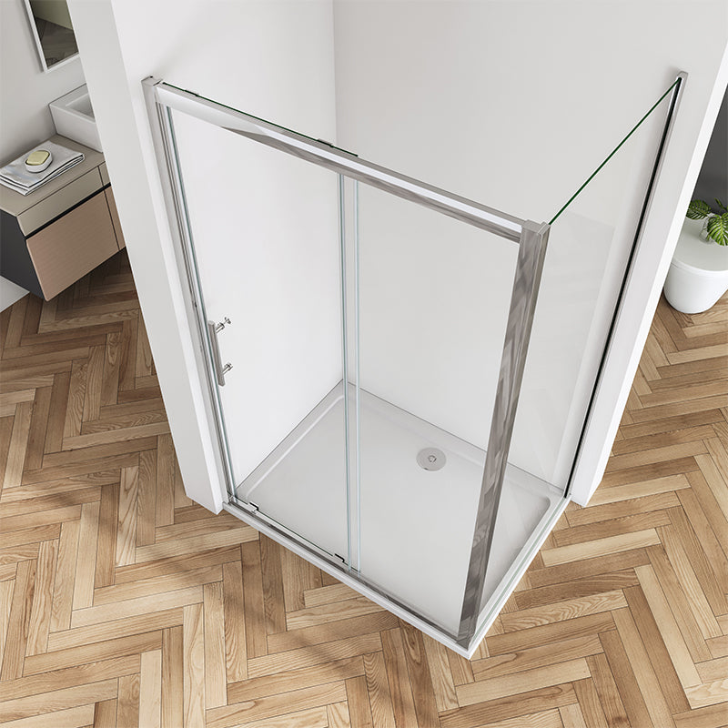 Shower Cubicle Sliding Door 8mm Glass Screen Panel 190CM