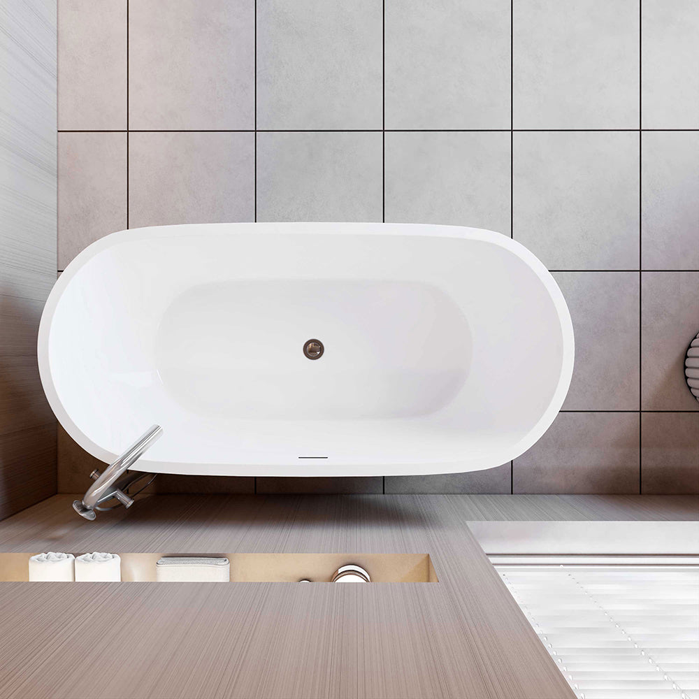 1500x700mm Bathroom Freestanding Double Ended Shower Bath Bathtub