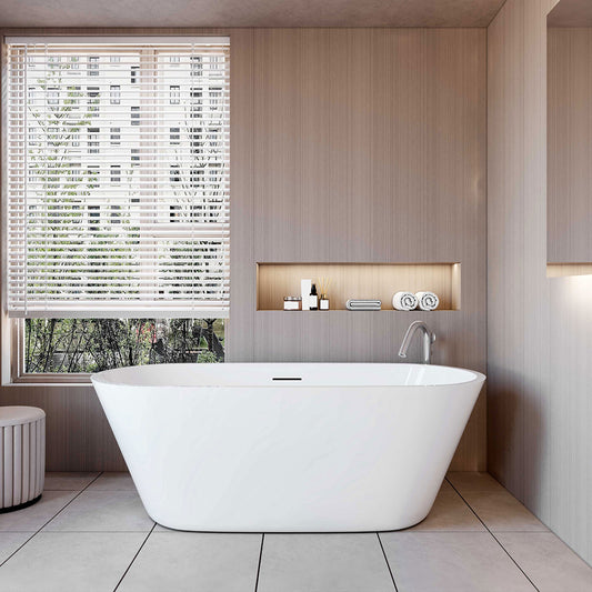 1700x800mm Bathroom Freestanding Double Ended Bath Shower Bathtub