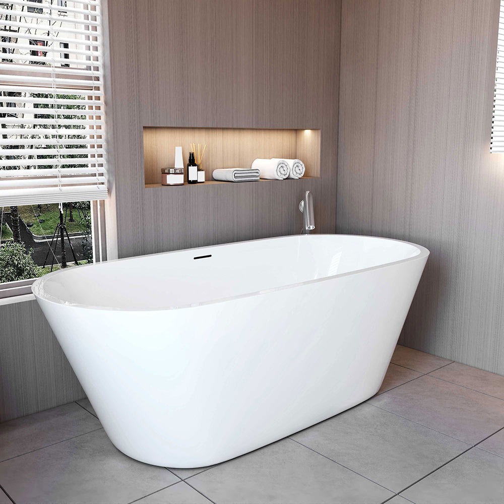 1700x800mm Bathroom Freestanding Double Ended Bath Shower Bathtub