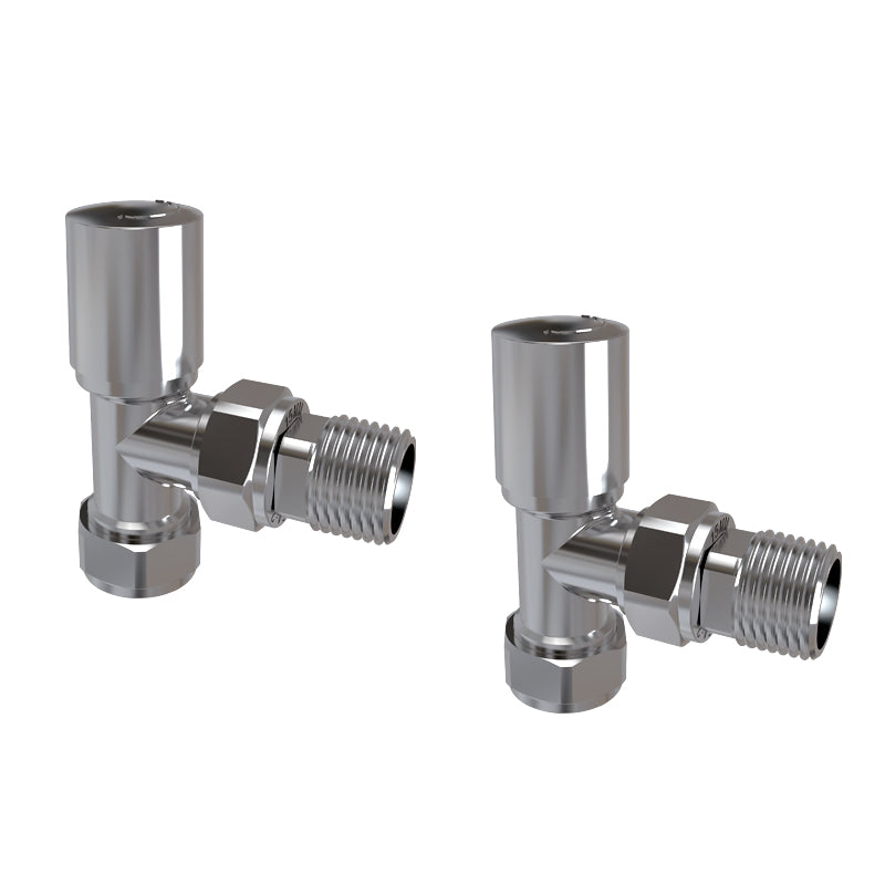 SKY BATHROOM Manual & Thermostatic TRV 15mm x 1/2 inch Chrome & Anthracite Radiator Angled Valve