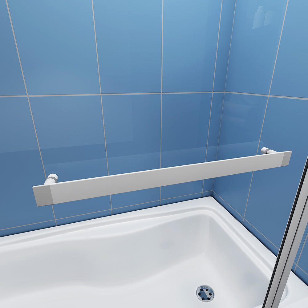 Pivot Bath Shower Screen Glass 100X140cm Glass Double Door Panel
