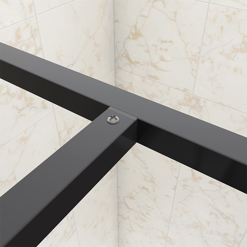 SKY Walk in Shower Enclosure Wet Room Black Frame NANO Glass