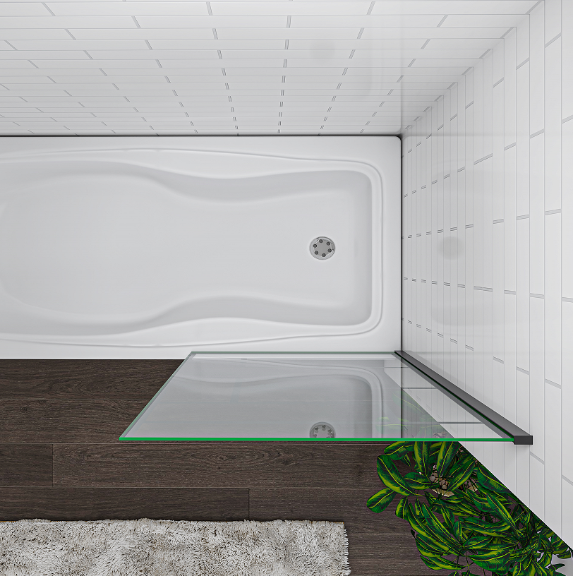 SKY Bathroom Fix Bath Shower Screen Glass Panel 80/90x130cm