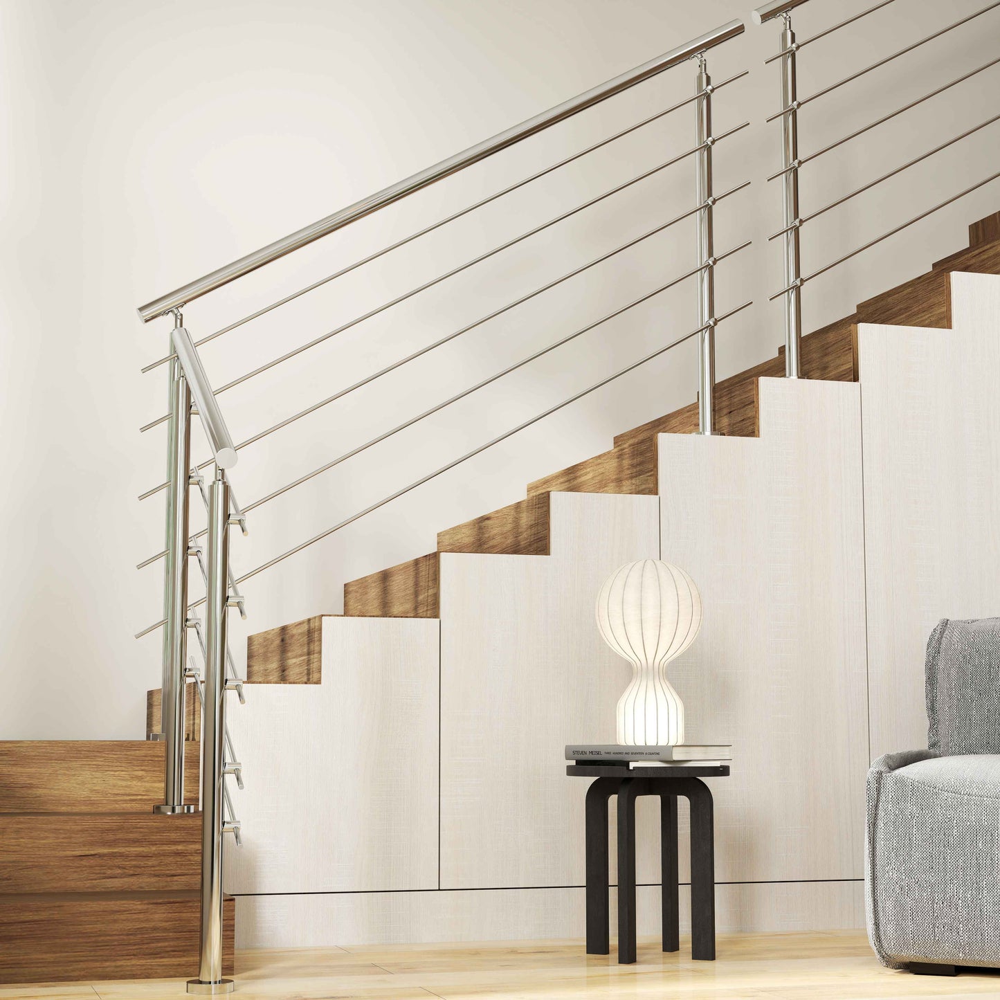 SKY steps 5 Cross bars Stairs Grab Rail Stainless Steel Balustrade Handrail