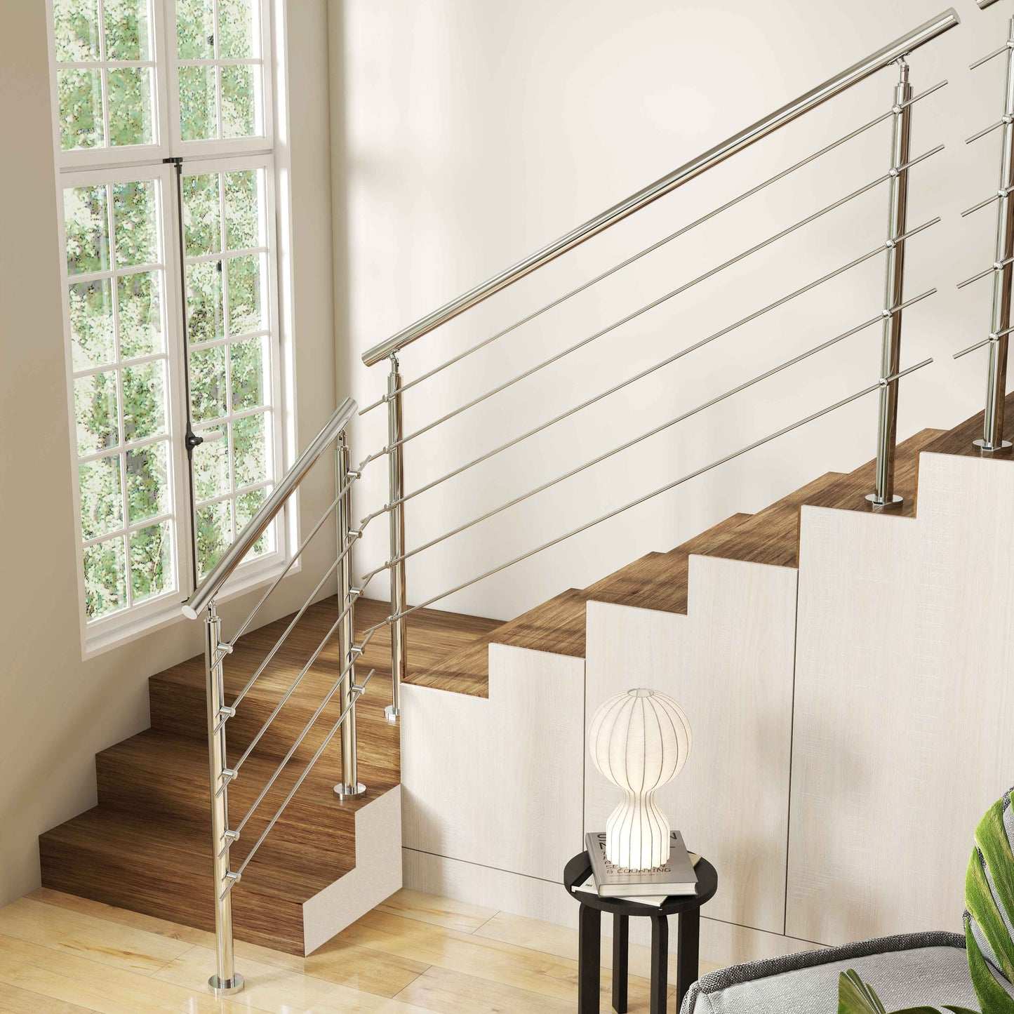 SKY steps 5 Cross bars Stairs Grab Rail Stainless Steel Balustrade Handrail