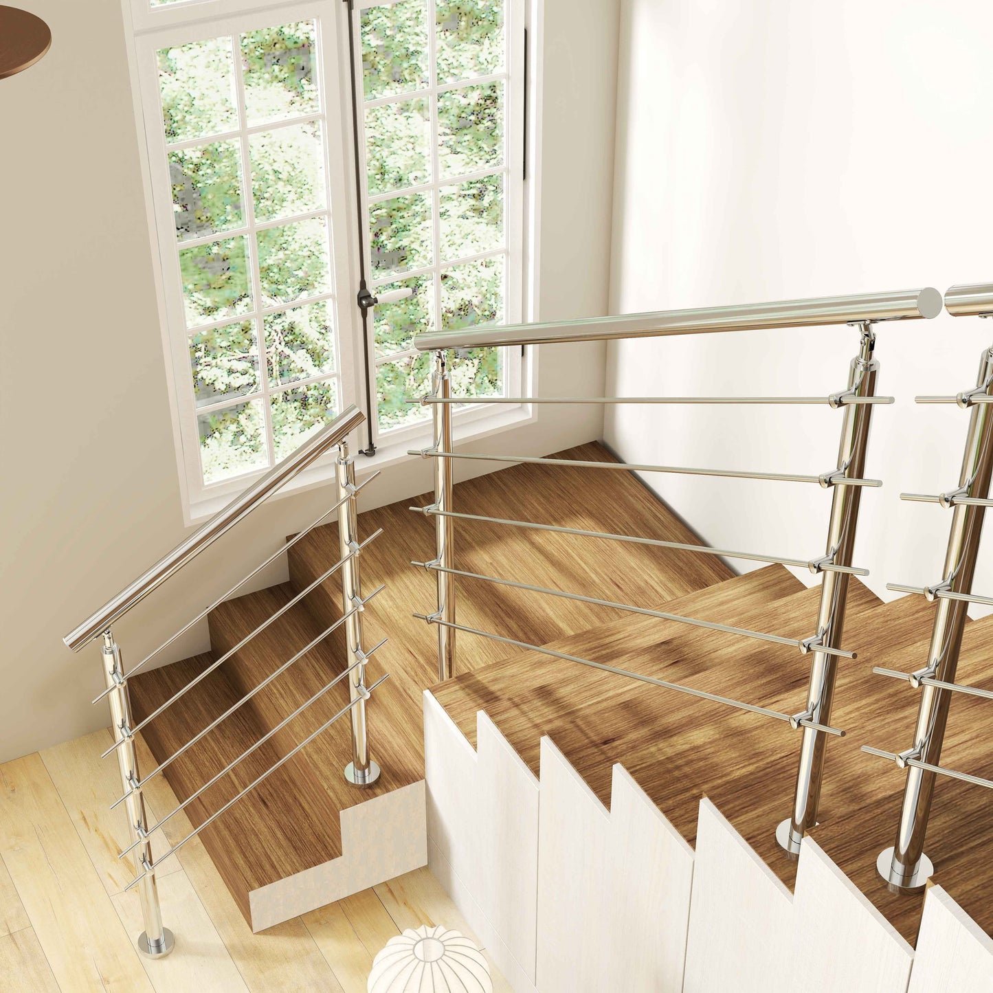 SKY steps 5 Cross bars Stairs Grab Rail Stainless Steel Balustrade Handrail