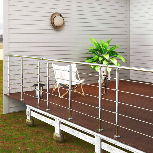 SKY steps 5 Cross bars Stairs Grab Rail Stainless Steel Balustrade Handrail