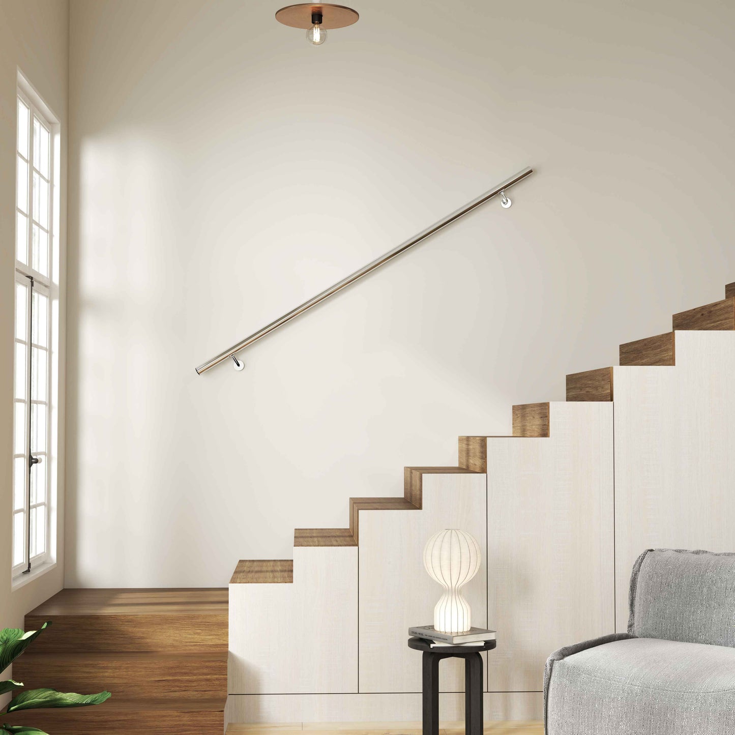 304 Stainless Steel Handrail Stair Steps for Wall Mount Pipe Stair