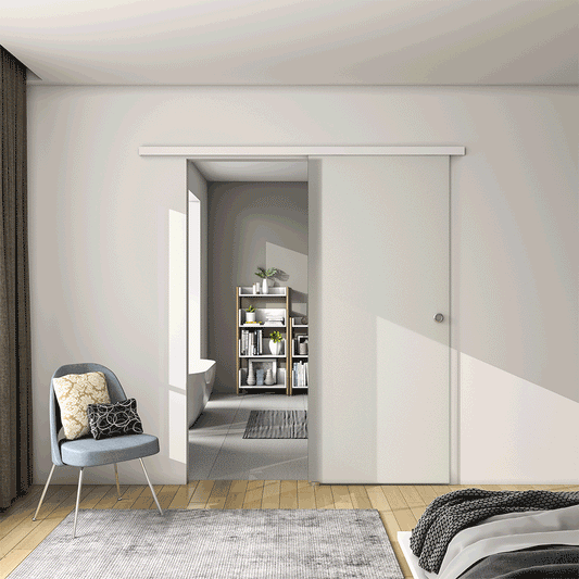 Bedroom Sliding Door Indoor 8mm Glass Soft close Frosted Glass Door