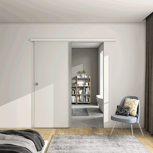 Bedroom Sliding Door Indoor 8mm Glass Soft close Frosted Glass Door