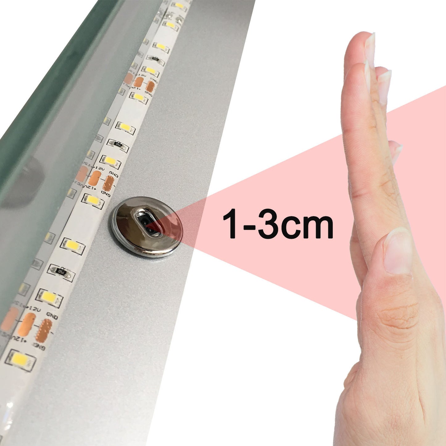 700x500mm 500x700mm Bathroom Mirror with LED Lights, IR Motion Sensor, Demister Pad