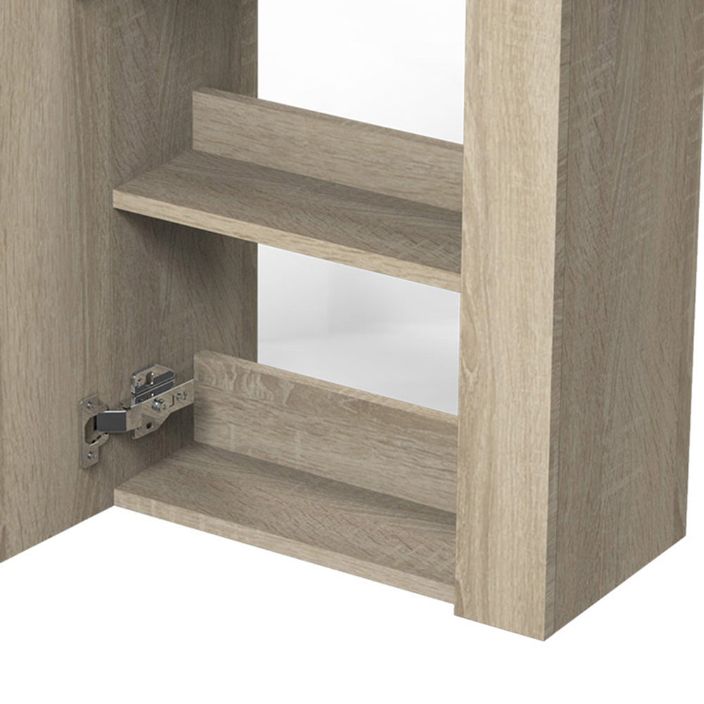Bathroom Wash Stands Vanity Units Wall Hung Compact Basin Door Unit Grey or Golden Oak