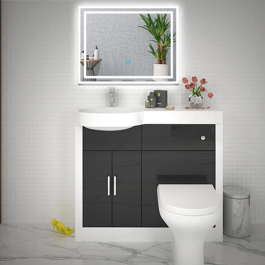 Illuminated LED Bathroom Mirror with Light Demister Touch Switch Wall Mounted 500x600mm