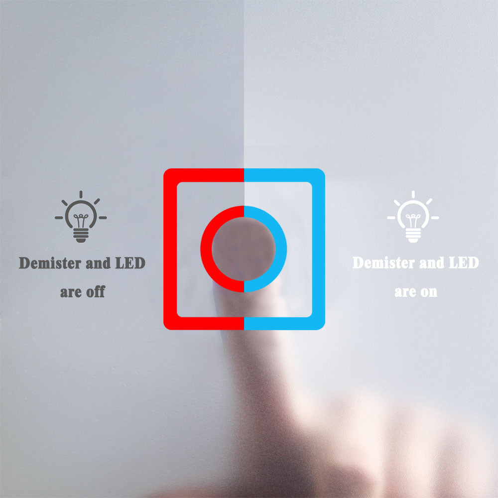 Illuminated LED Bathroom Mirror with Light Demister Touch Switch Wall Mounted 500x600mm