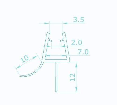 Bathroom Shower Door Plastic Seal For 5-6mm Glass Shower Enclosure Close No gap