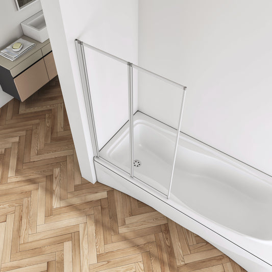 900x1400mm Bathroom Folding Bath Shower Screen 2-Fold