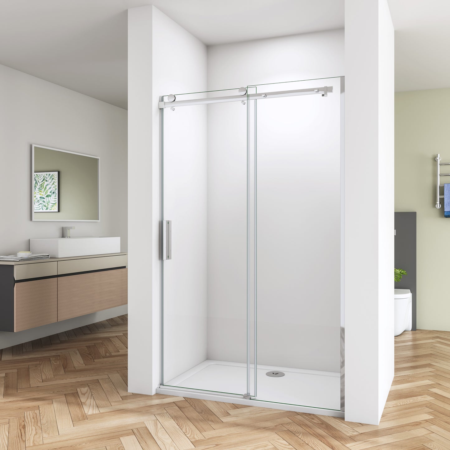 SKY Frameless Sliding Shower Enclosure Door 1950 Glass Screen Cubicle