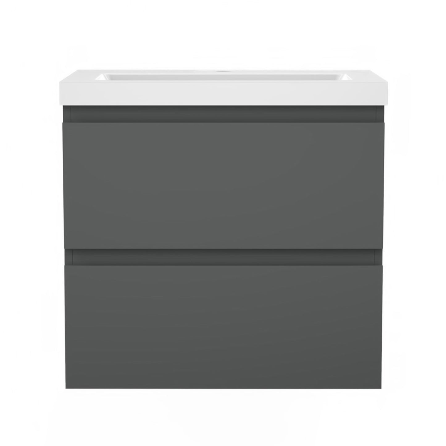 Bathroom Vanity Unit Basin Sink Wall Hung Soft Close Drawers Storage Cabinet, White/Grey