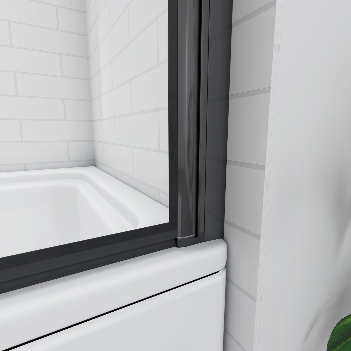 Black Pivot Bath Shower 6mm Screen Glass Panel 80x140cm