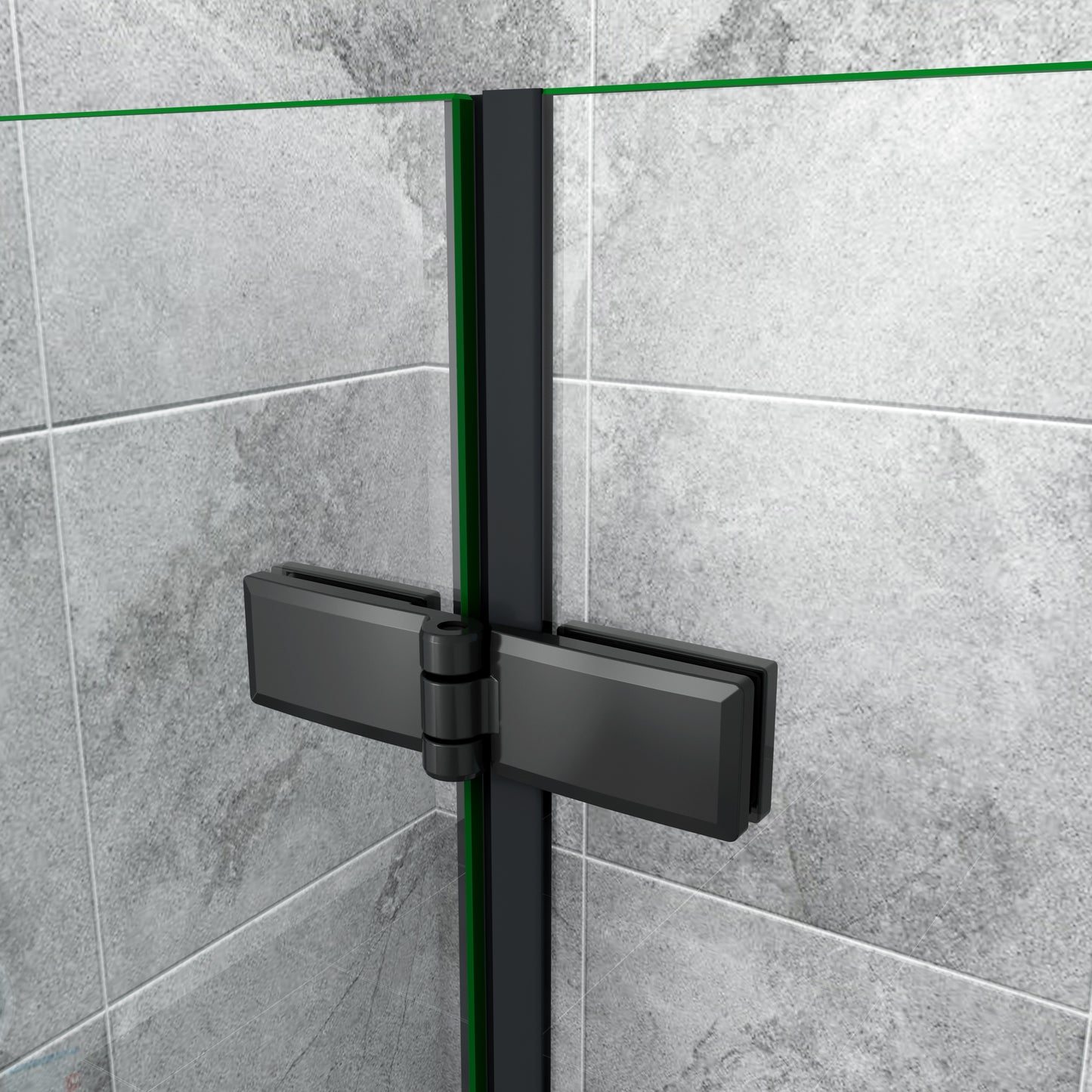 Matt Black Pivot Hinge 2 Fold Shower Screen Over Bath 6mm NANO Glass Door Panel