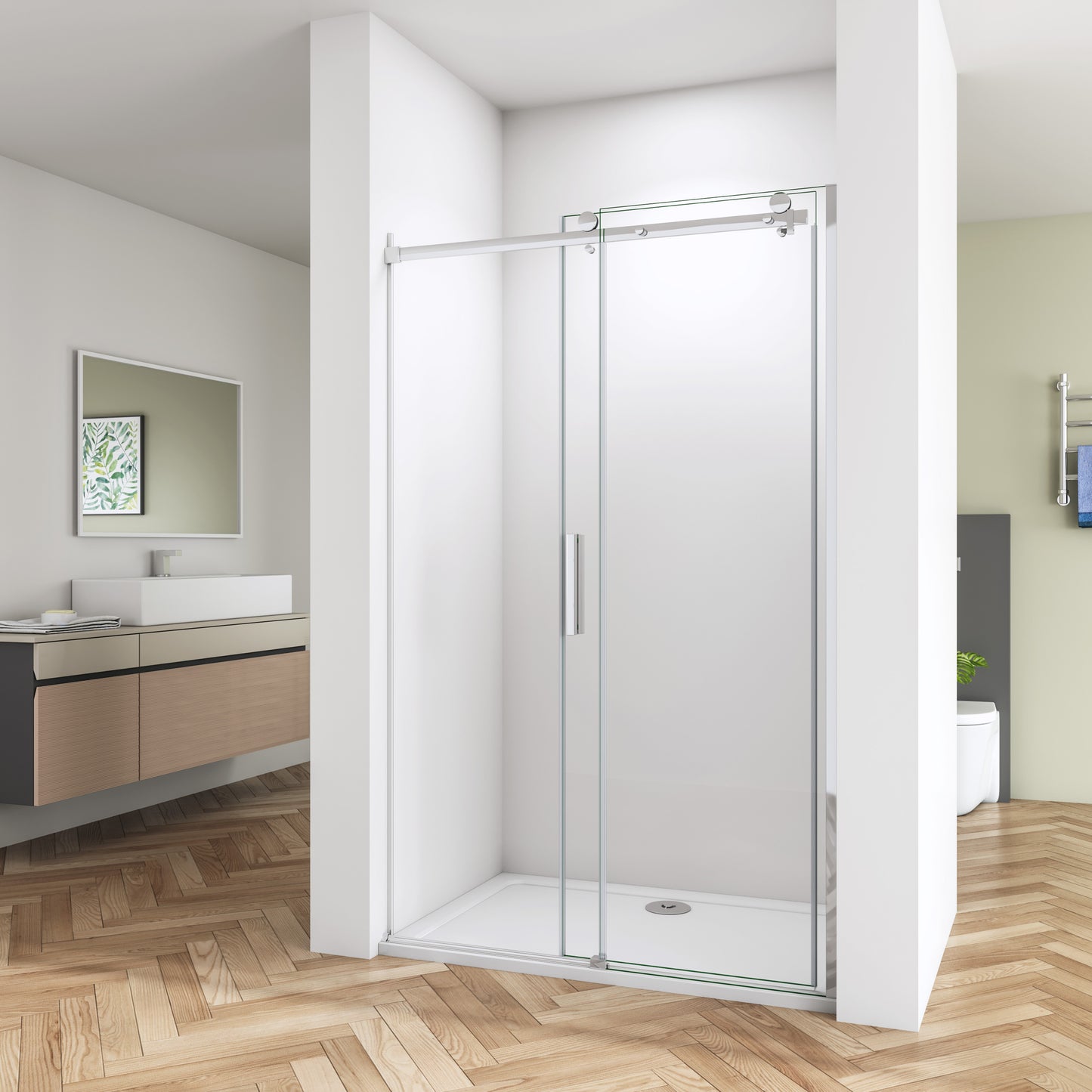 SKY Frameless Sliding Shower Enclosure Door 1950 Glass Screen Cubicle