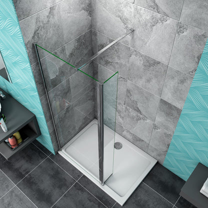 Walk In Wet Room Shower Screen Optional Flipper Enclosure NANO Easy Clean Glass