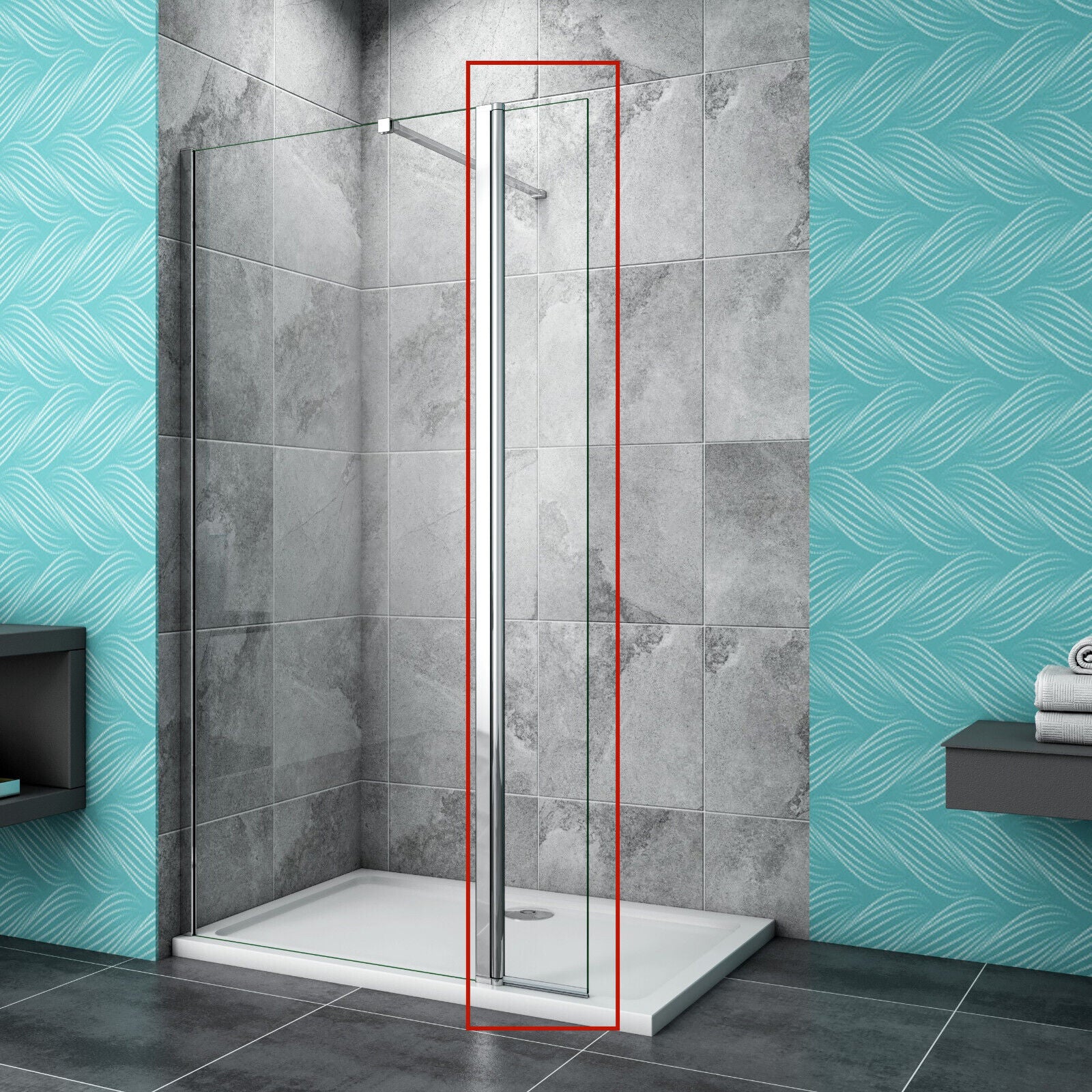 Walk In Wet Room Shower Screen Optional Flipper Enclosure NANO Easy Cl ...