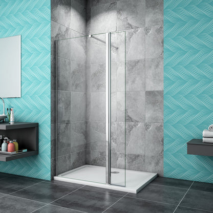 Walk In Wet Room Shower Screen Optional Flipper Enclosure NANO Easy Clean Glass