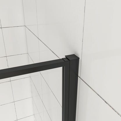 BLACK Frame Pivot Shower Door Enclosure safety Easy Clean Glass screen 6mm