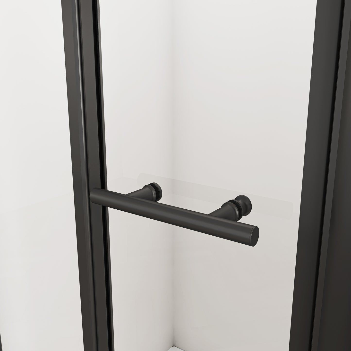 70/90cm Black Bi Fold Shower Door Walk in Easyclean Glass