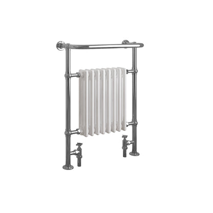 Horizontal Victorian White Vintage Heated Cast Iron Columns Towel Rail Bathroom Radiator
