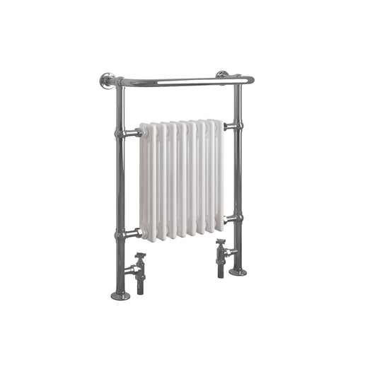Horizontal Victorian White Vintage Heated Cast Iron Columns Towel Rail Bathroom Radiator