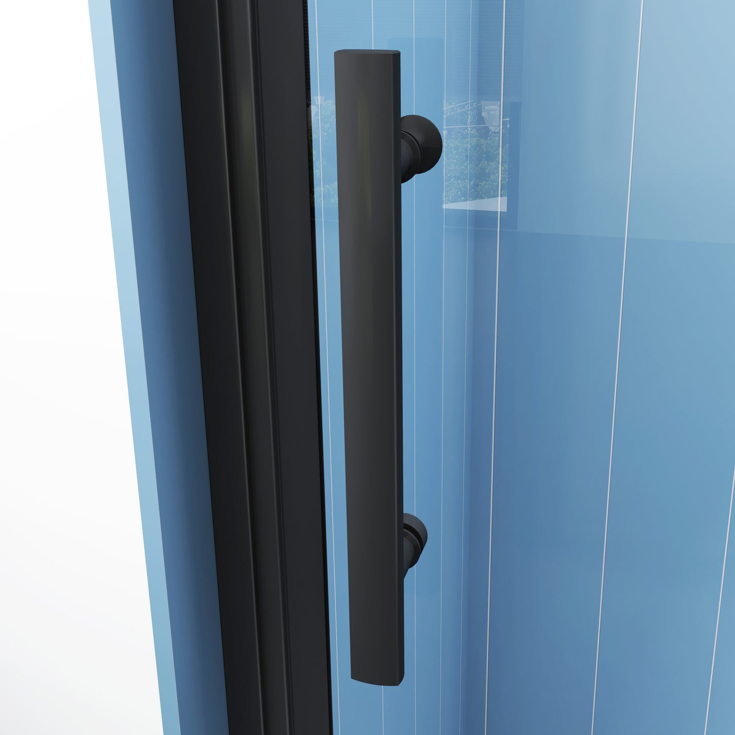 SKY Bathroom black Hinge Shower Bi fold Glass Door