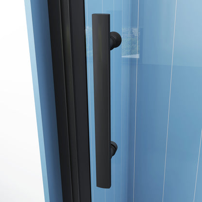 SKY Bathroom black Hinge Shower Bi fold Glass Door