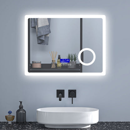 SKY bathroom Bluetooth Speaker Anti Fog 3x Magnifying 6000K Cool White Light + 2700K Warm Lights LED Bathroom Mirrors