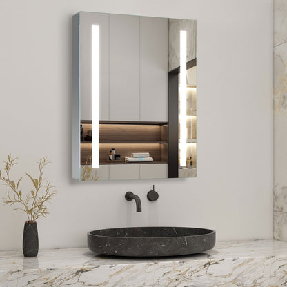 LED Bathroom Mirror Cabinet Storage Cupboard with Light, Shaver Socket, Demister Pad, Touch Switch