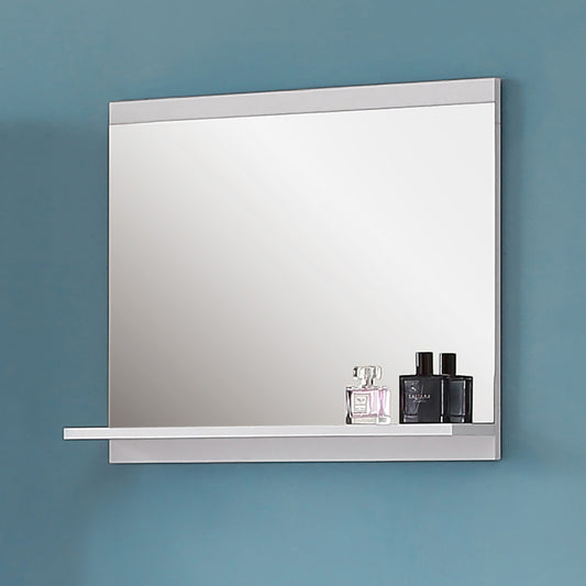 White Bathroom Mirror with Shelf, Wall Mounted Bathroom Mirrors, Hanging Mirror