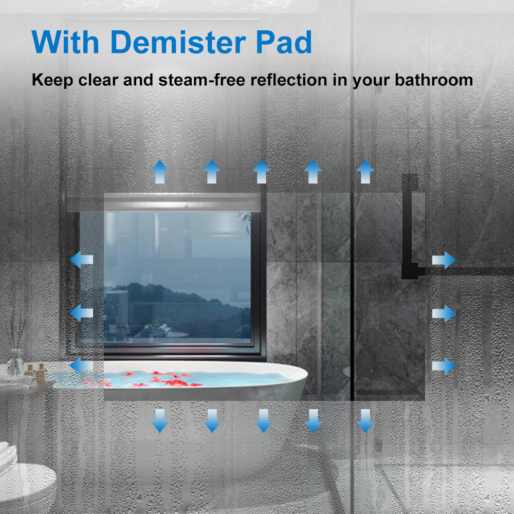 60cm Round Illuminated Bathroom Mirror, Dimmable 2700K-6500K Touch Demister Pad