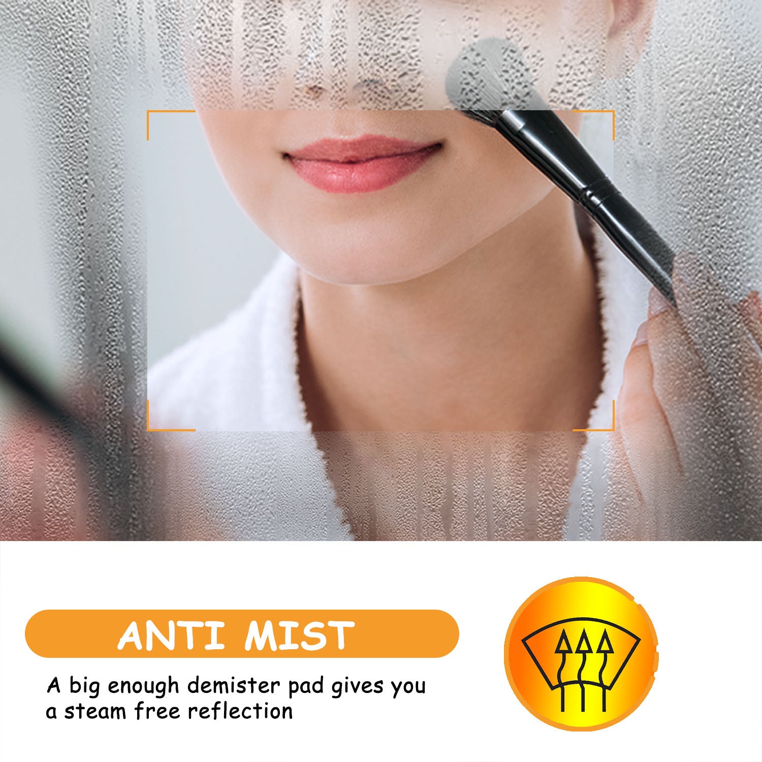 60cm Round Bathroom LED Mirror, Bluetooth, 3 LED Colors, Demister Pad