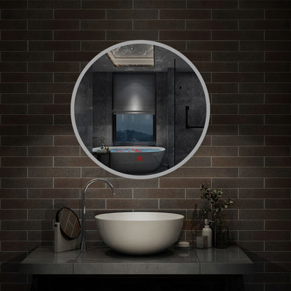 Round Bathroom LED Mirror, Illuminated Light up Circle Mirror, 60cm