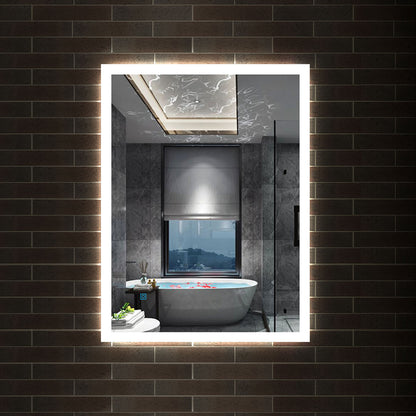 Bathroom LED Mirror 60x50cm, Demister Touch Switch Wall Mounted Vertical or Horizontal